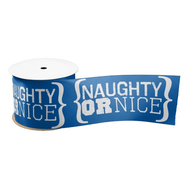Naughty or Nice Customise Colours Christmas Ribbon Satin Ribbon (Spool)