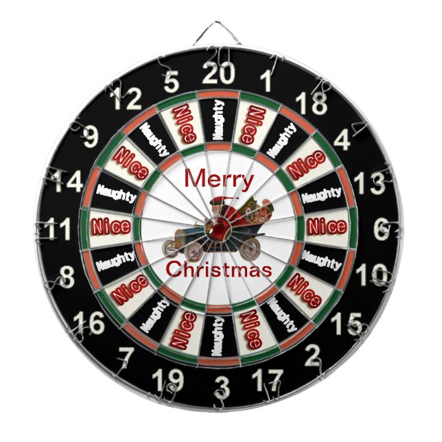 Naughty Or Nice Dart Board Santa (Front)