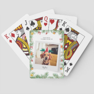 Naughty or Nice Funny Pet Dog Custom Christmas Playing Cards