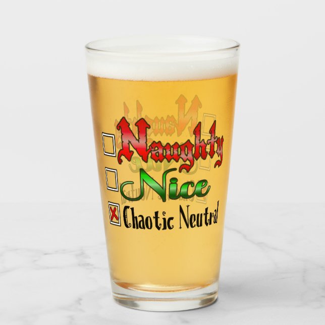 Naughty Or Nice Gamers Edition Glass (Front Filled)