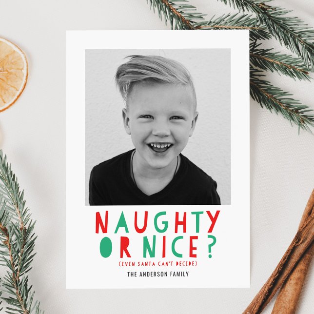 Naughty or Nice | Holiday Photo Card (Creator Uploaded)