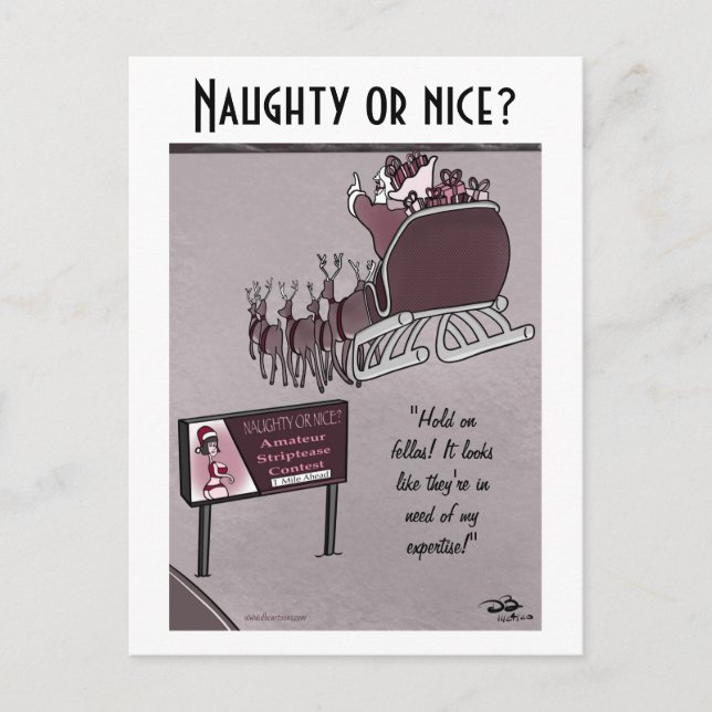 Naughty or Nice Holiday Postcard (Front)