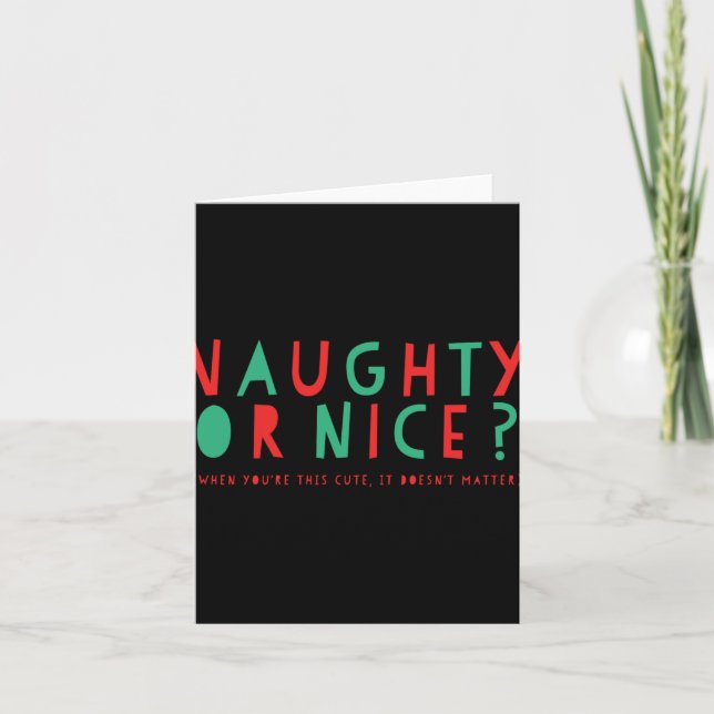 Naughty Or Nice Holiday Toddler T Shirt  Card (Front)