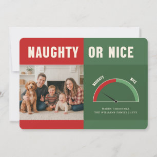 Naughty or Nice Humour Funny Family Christmas Holiday Card
