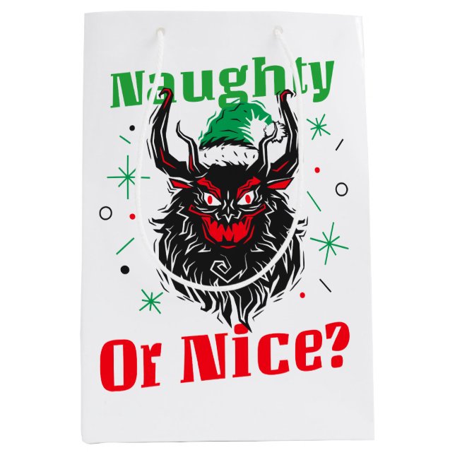 Naughty or Nice, Krampus Medium Gift Bag (Front)