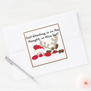 Naughty or Nice List Square Sticker