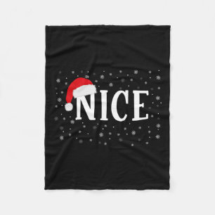 Naughty Or Nice Matching Christmas Couple Costume  Fleece Blanket