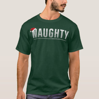 Naughty or Nice  Matching Christmas Couples Costum T-Shirt