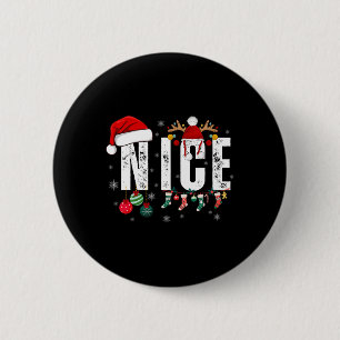 Naughty Or Nice Matching Christmas Couples Costume 6 Cm Round Badge