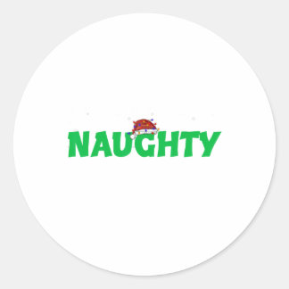 Naughty Or Nice Matching Christmas Couples Costume Classic Round Sticker