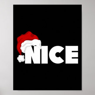 Naughty Or Nice Matching Christmas Funny Santa Poster