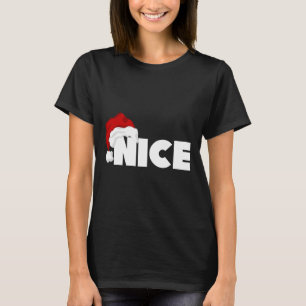 Naughty Or Nice Matching Christmas Funny Santa T-Shirt