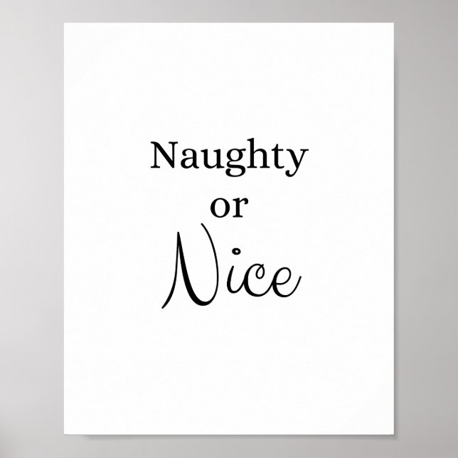 Naughty or Nice Merry Christmas Santa Poster (Front)