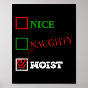 Naughty Or Nice Or Moist Ugly Christmas Joke 1  Poster