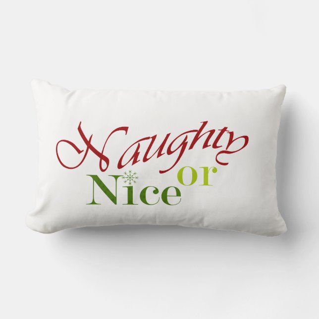 Naughty or Nice, reversible pillow (Front)