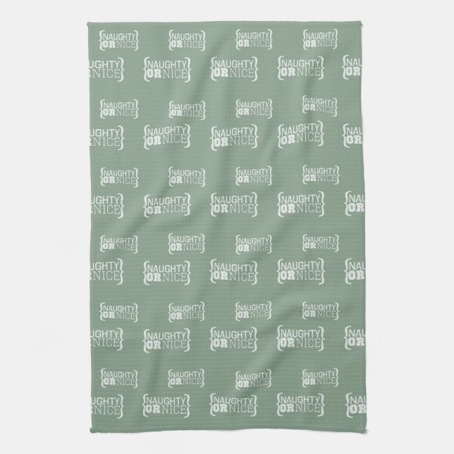 Naughty or Nice Tea Towel (Vertical)