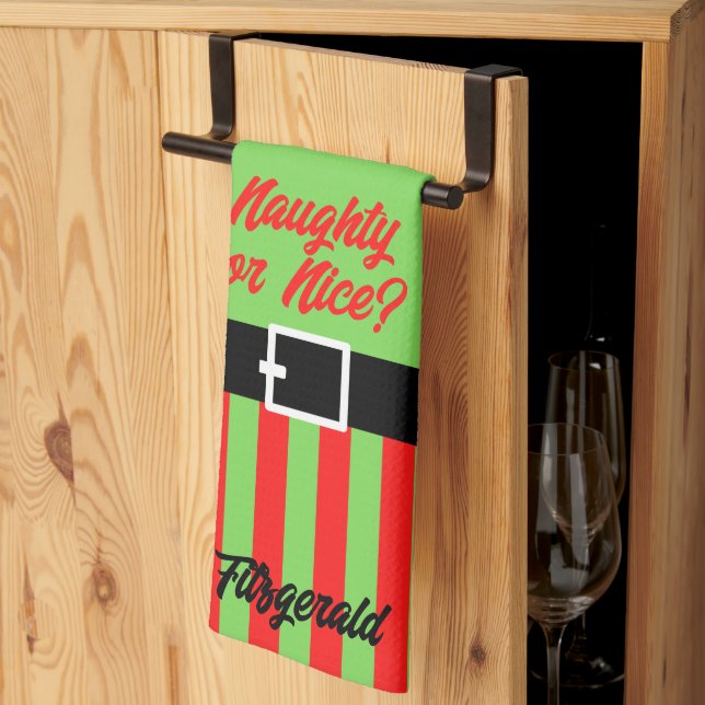 Naughty or Nice Tea Towel (Thirds Fold)