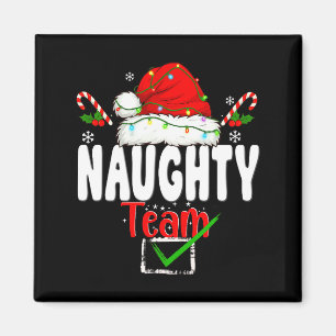 Naughty Or Nice Team Matching Christmas Pajama Men Magnet