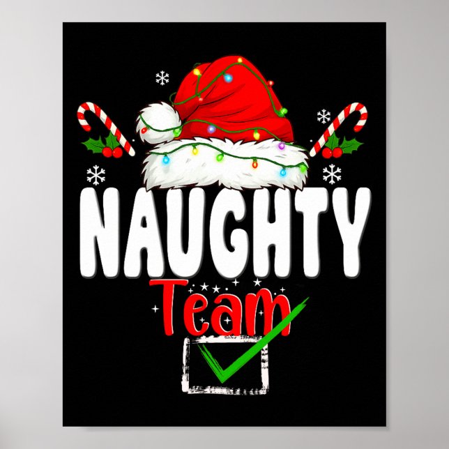 Naughty Or Nice Team Matching Christmas Pajama Men Poster (Front)