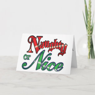 NAUGHTY OR NICE-U KNOW WHICH "I" PREFER=CHRISTMAS HOLIDAY CARD