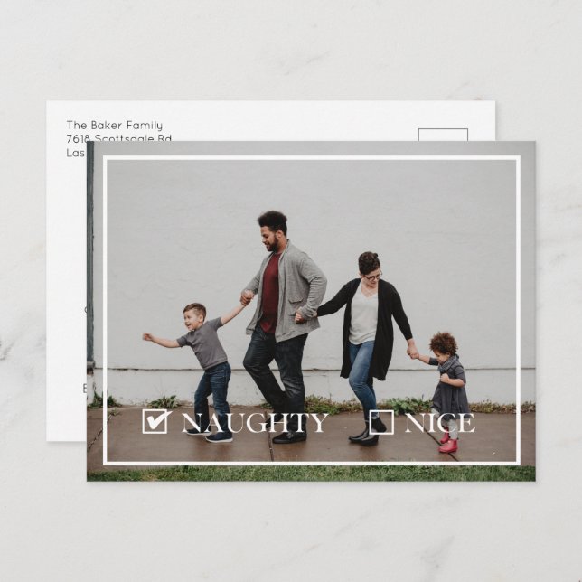 Naughty Photo Holiday Postcard (Front/Back)