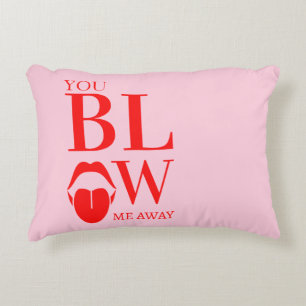 Naughty Pink Red Valentines Day Card Decorative Cushion