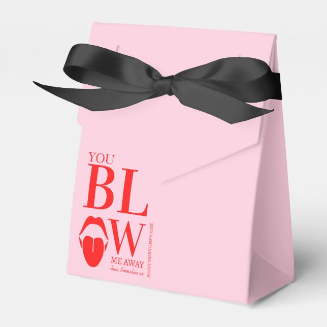 Naughty Pink Red Valentines Day Card Favour Box (Front Side)