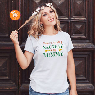 Naughty Pregnancy Announcement Christmas T-Shirt