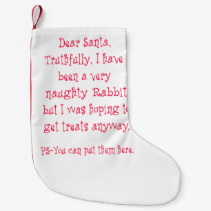 Naughty Rabbit Small Christmas Stocking