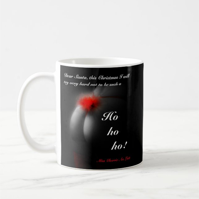Naughty Santa Christmas Xmas Funny Joke Black Mug (Left)