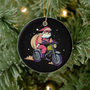 Naughty Santa Claus Ceramic Tree Decoration