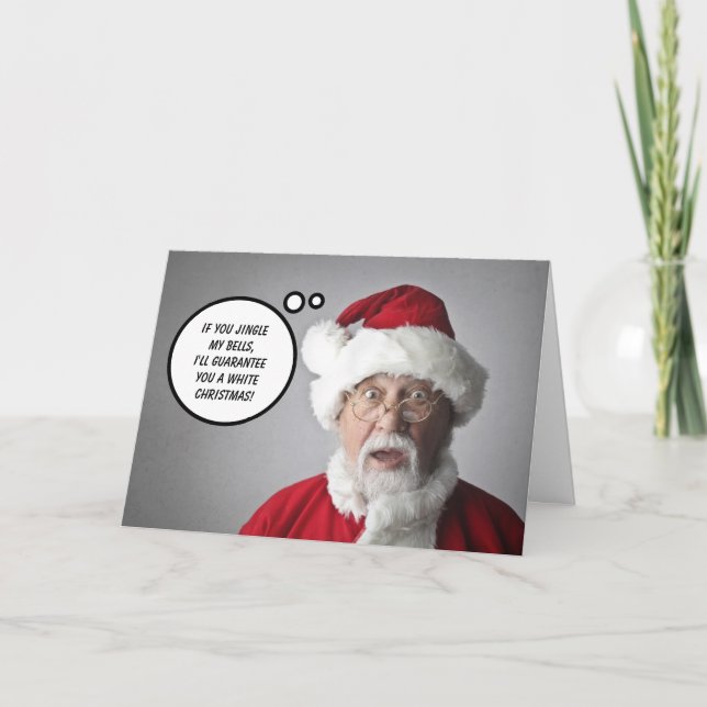 Naughty Santa Claus, Christmas Greeting Card (Front)