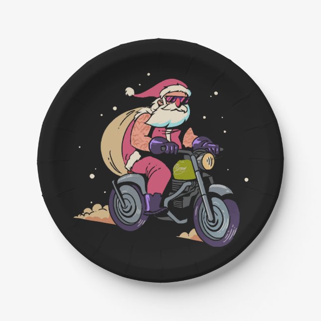 Naughty Santa Claus Paper Plate (Front)