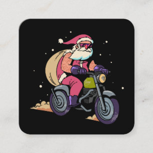 Naughty Santa Claus Square Business Card