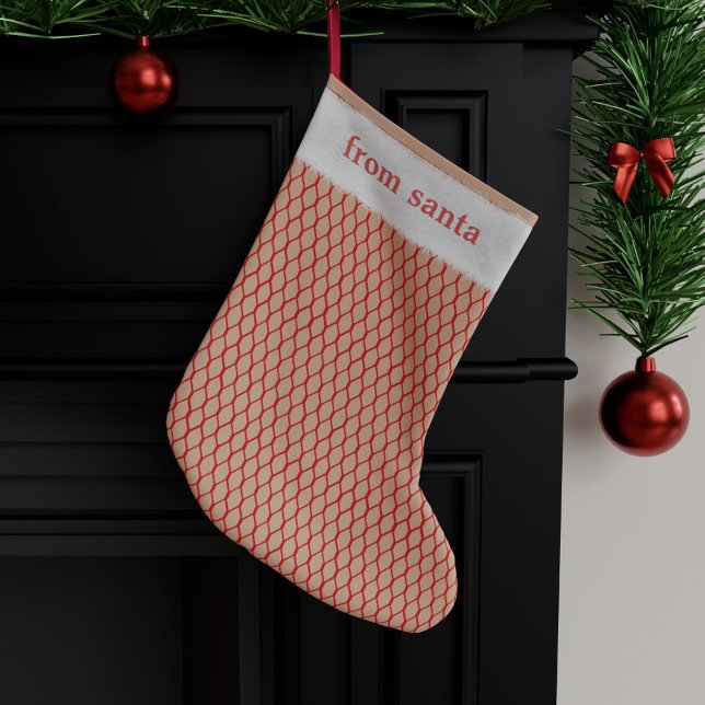 Naughty Santa Faux Fishnet Nice Small Christmas Stocking (Creator Uploaded)
