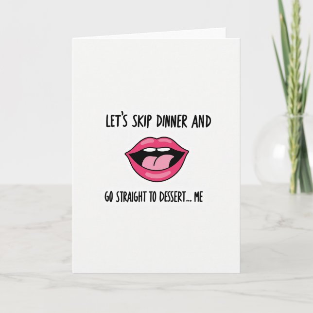 Naughty Skip Dinner Dessert Card (Front)