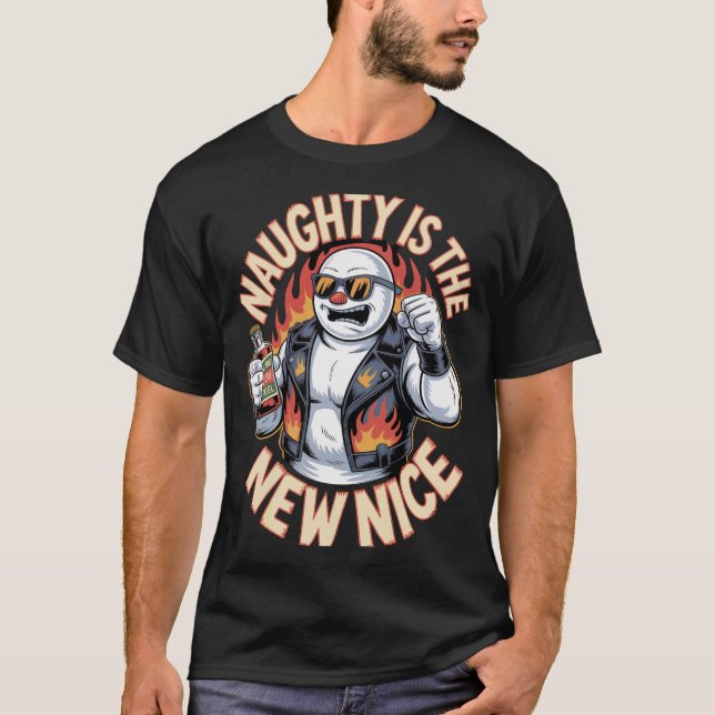 Naughty Snowman Nice T-Shirt (Front)