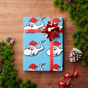 Naughty Sperm With Santa Hat Wrapping Paper