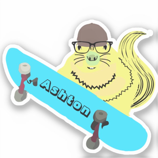 Naughty Squirrel #1006 Custom Name Skate (Front)