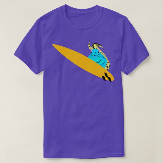 Naughty Squirrel 217 Surfing T-Shirt (Design Front)