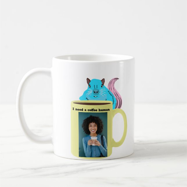 Naughty Squirrel #253 Coffee Human Coffee Mug (Left)