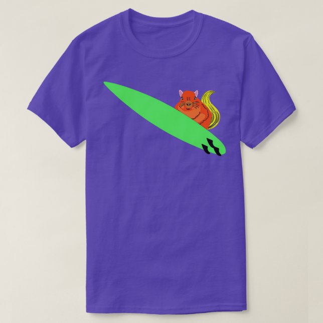 Naughty Squirrel 254 Surfing T-Shirt (Design Front)