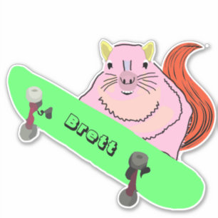 Naughty Squirrel #283 Brett Skateboarding Sticker
