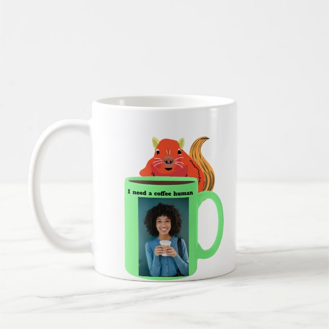 Naughty Squirrel #356 Coffee Human Coffee Mug (Left)