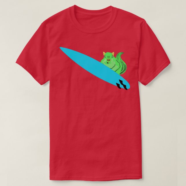 Naughty Squirrel 605 Surfing T-Shirt (Design Front)