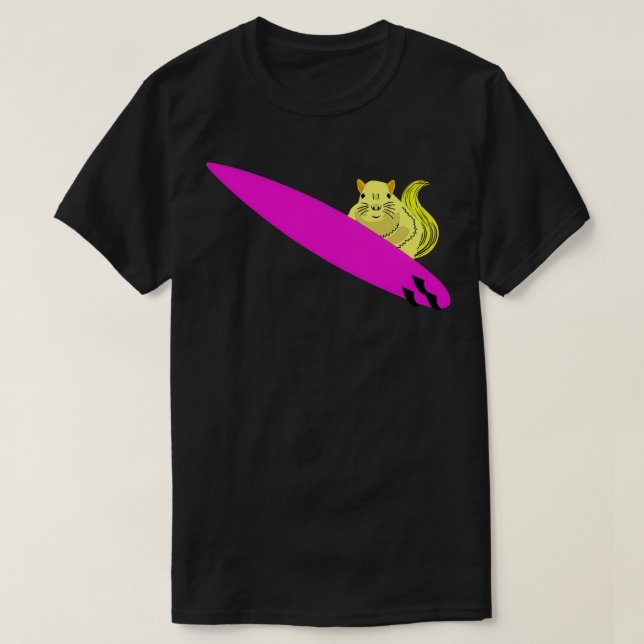 Naughty Squirrel 754 Surfing T-Shirt (Design Front)