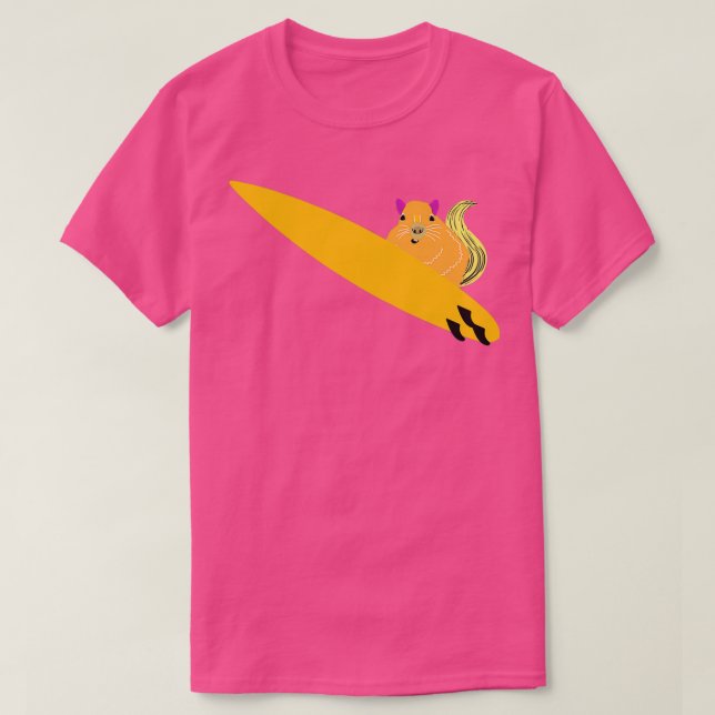 Naughty Squirrel 782 Surfing T-Shirt (Design Front)