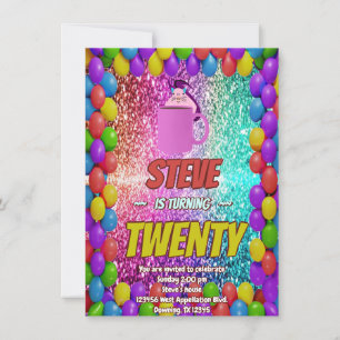 Naughty Squirrel Coffee Birthday Party Invite