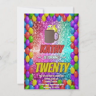 Naughty Squirrel Coffee Birthday Party Invite