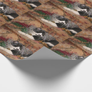 Naughty tuxedo kitty Christmas Wrapping Paper